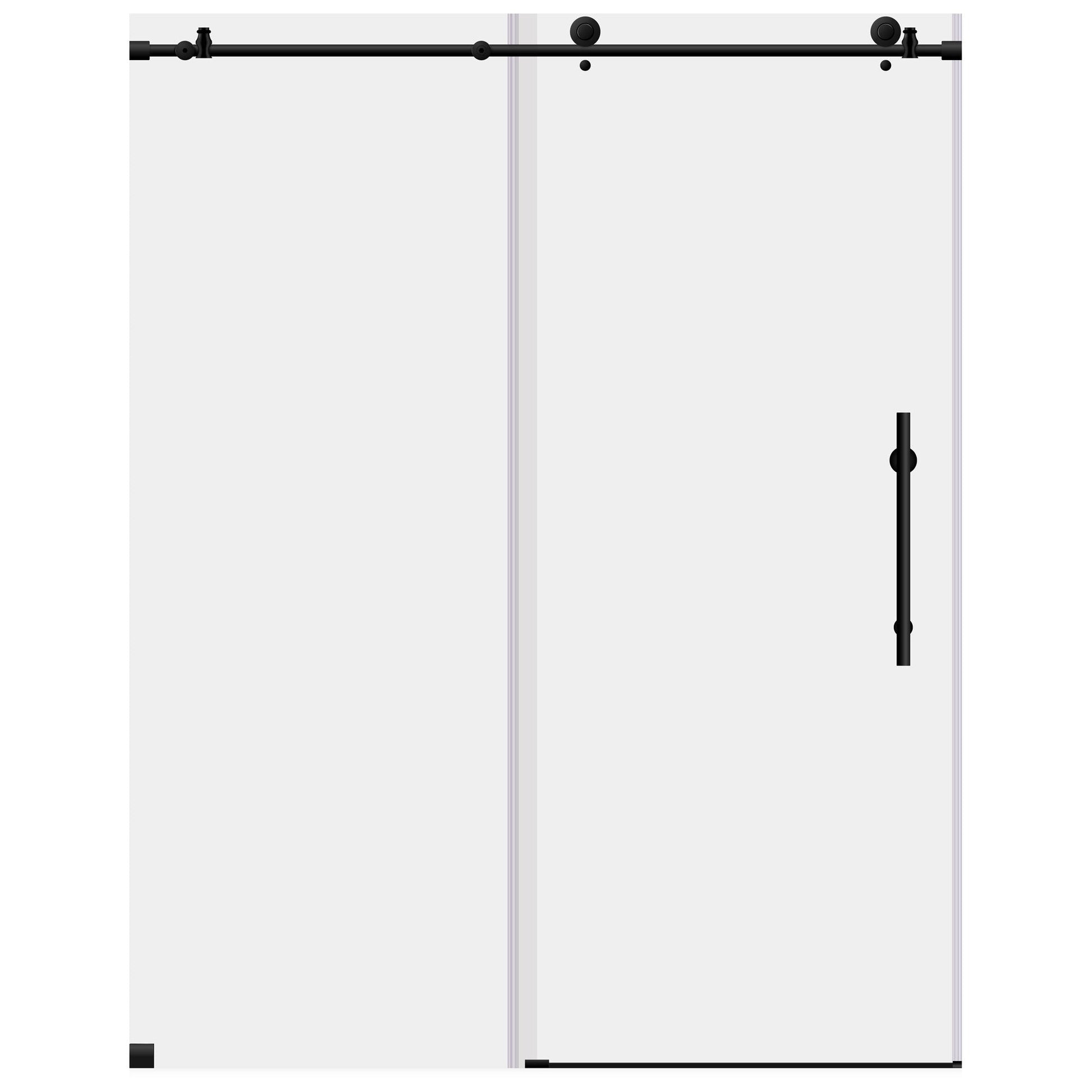 56 60 W x 76 H Sliding Frameless Shower Door ULTRA C with Clear Glass in Matte Black Shower Doors
