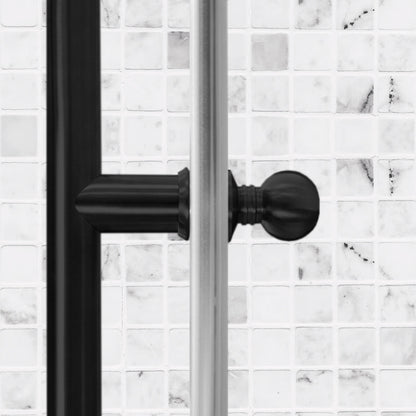 56 60 W x 76 H Sliding Frameless Shower Door ULTRA C with Clear Glass in Matte Black Shower Doors