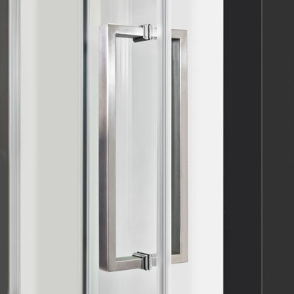 56 60 W x 76 H Sliding Shower Semi Frameless Door ULTRA B with Clear Glass in Brushed Nickel Shower Doors