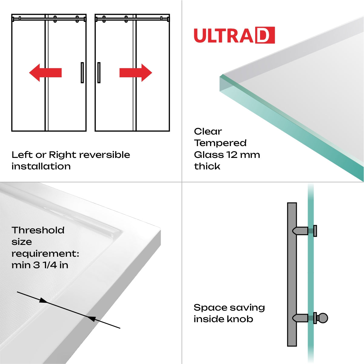 56-60 W x 79 H x 34 1/2 D Sliding Shower Enclosure ULTRA-D Brushed Nickel - Shower Doors