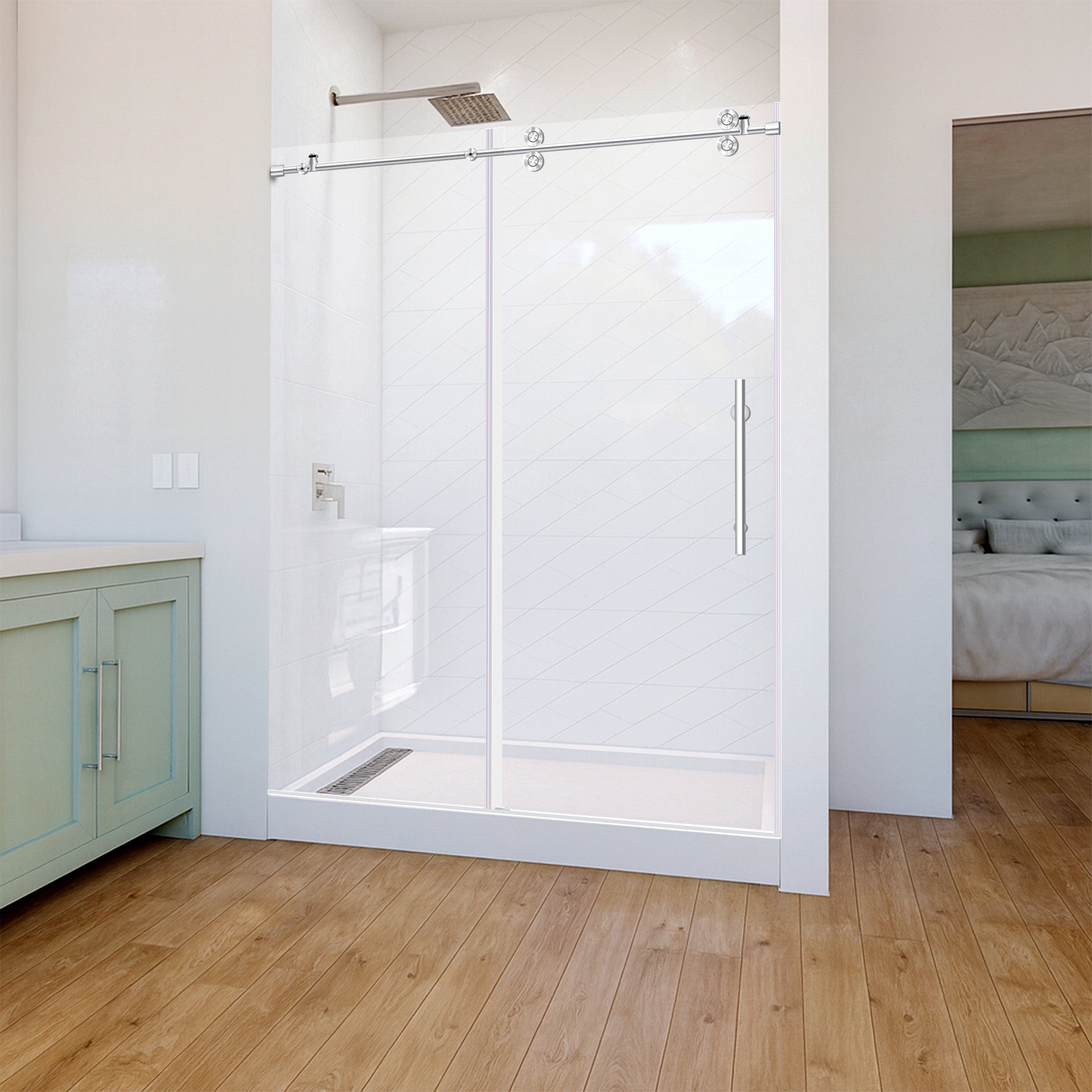 56-60 W x 79 H Sliding Shower Door ULTRA-D Chrome - Shower Doors