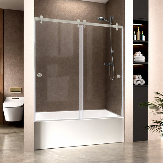 57 1/2-60 W x 62 H Bypass Sliding Bathtub Door ULTRA-H Brushed Nickel - Shower Doors