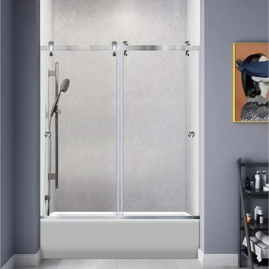 57 1/2-60 W x 62 H Bypass Sliding Bathtub Door ULTRA-H Brushed Nickel - Shower Doors