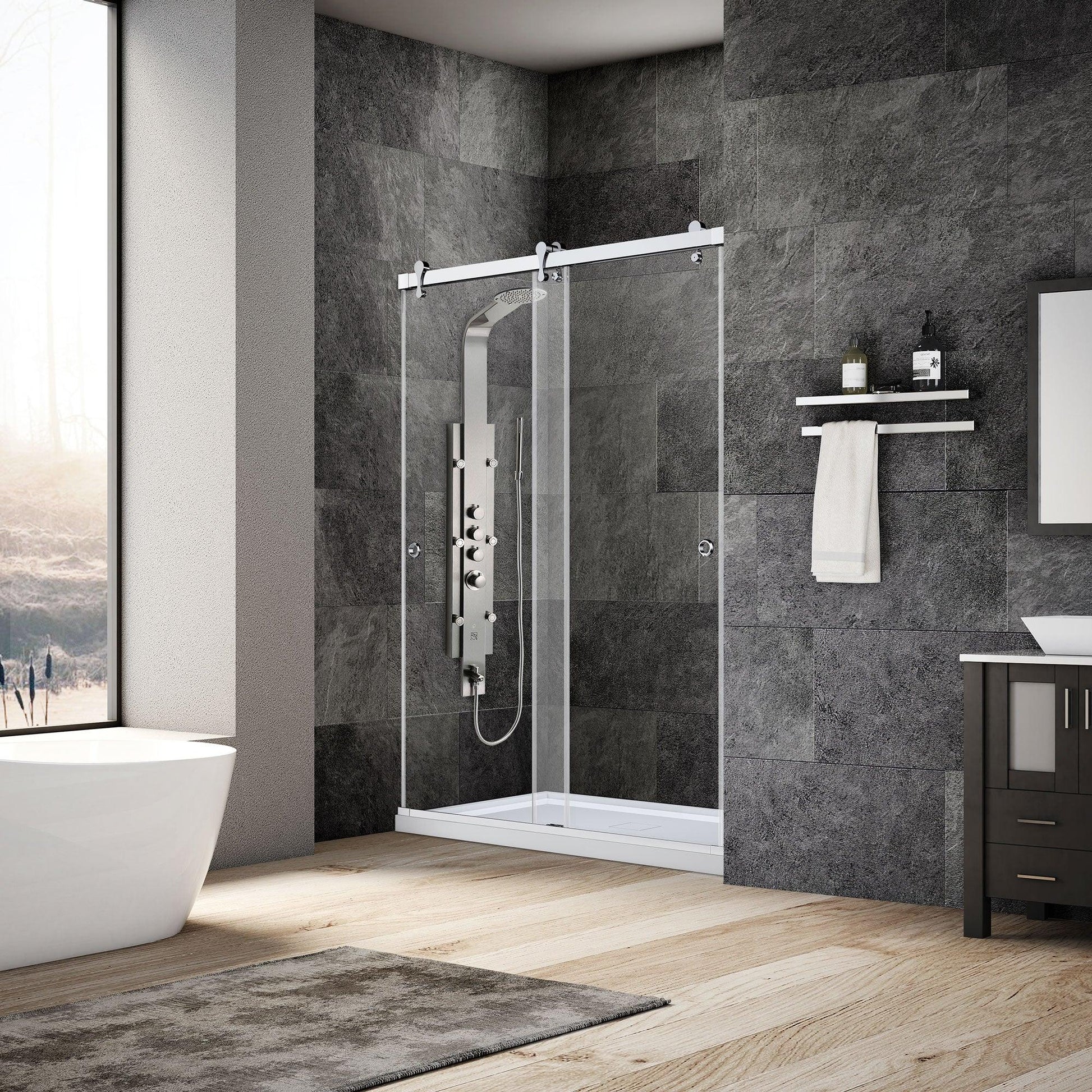 57 1/2-60 W x 76 H  Bypass Sliding Shower Door ULTRA-H