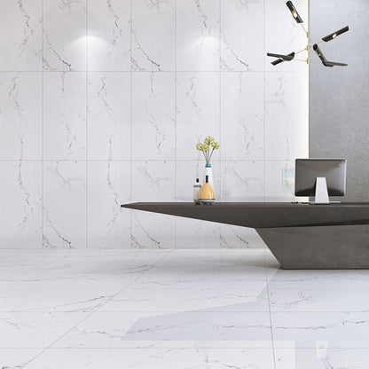 6.5mm MSPC Vinyl Flooring LessCare Calacatta Gloss - Flooring