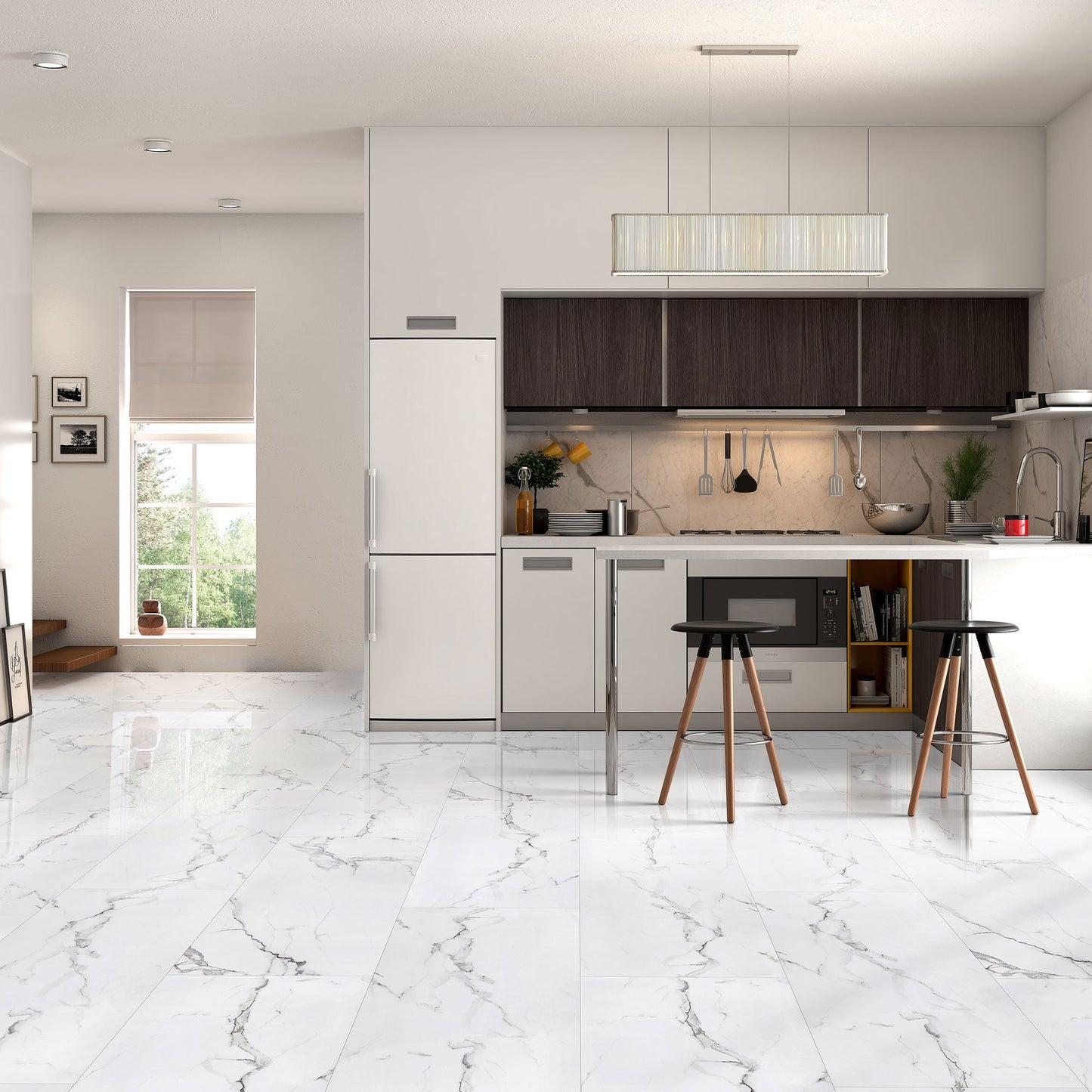 6.5mm MSPC Vinyl Flooring LessCare Calacatta Matte - Flooring