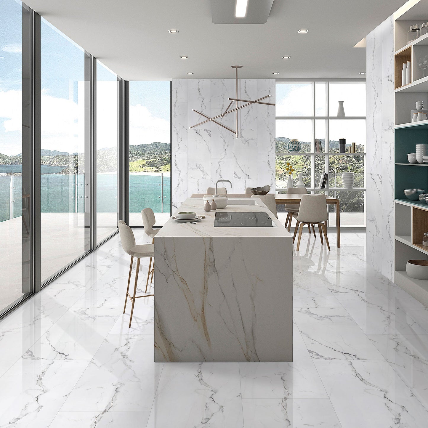 6.5mm MSPC Vinyl Flooring LessCare Calacatta Matte - Flooring