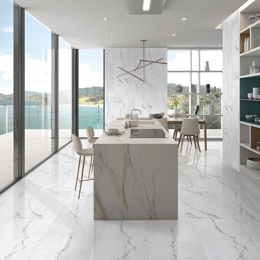 6.5mm MSPC Vinyl Flooring LessCare Calacatta Matte - Flooring