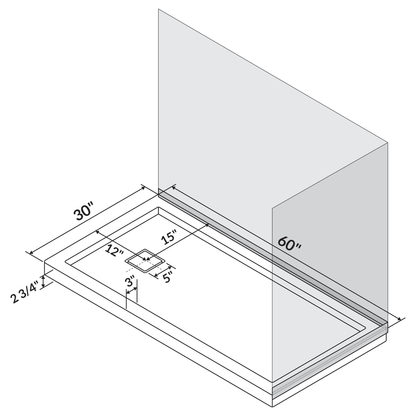 60 x 30 Single/Double Threshold Shower Base Pan Right/Left Drain