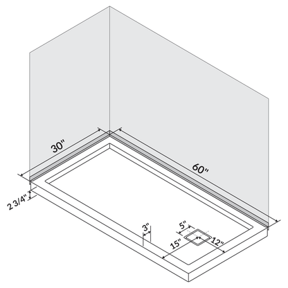 60 x 30 Single/Double Threshold Shower Base Pan Right/Left Drain