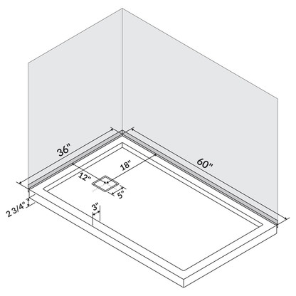 60 x 36 Single/Double Threshold Shower Base Pan Right/Left Drain