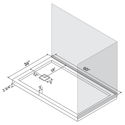 60 x 36 Single/Double Threshold Shower Base Pan Right/Left Drain