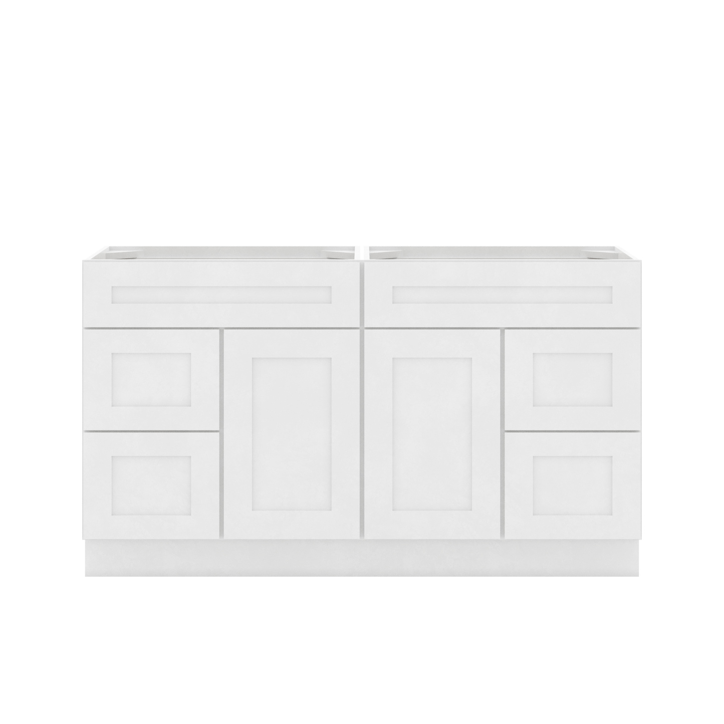 60’’W x 21’’D x 34.5’’H Combo Double Vanity Alpina White Bathroom Vanities