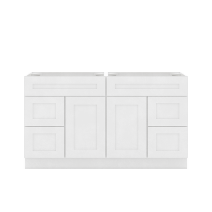 60’’W x 21’’D x 34.5’’H Combo Double Vanity Alpina White Bathroom Vanities