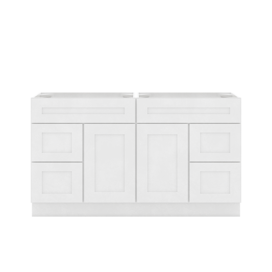 60’’W x 21’’D x 34.5’’H Combo Double Vanity Alpina White Bathroom Vanities