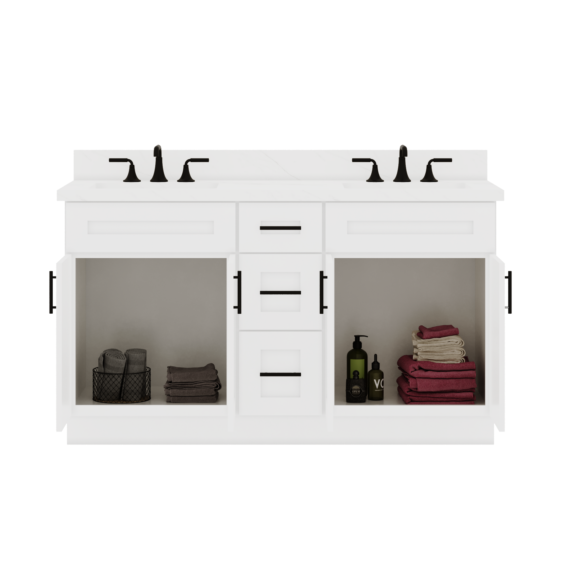 60’’W x 21’’D x 34.5’’H Double Vanity Alpina White Bathroom Vanities