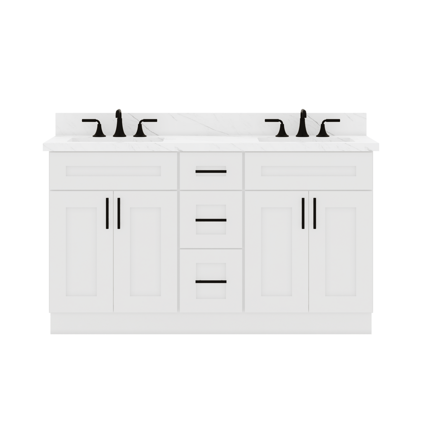 60’’W x 21’’D x 34.5’’H Double Vanity Alpina White Bathroom Vanities