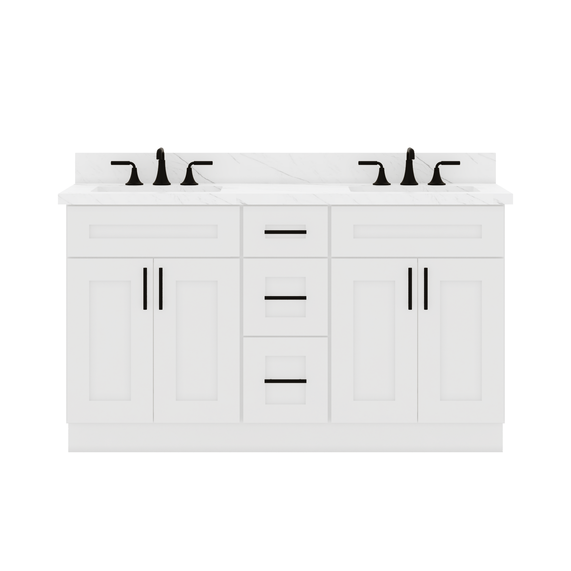 60’’W x 21’’D x 34.5’’H Double Vanity Alpina White Bathroom Vanities