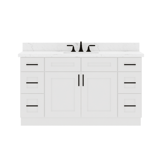 60’’W x 21’’D x 34.5’’H Single Vanity Alpina White Bathroom Vanities