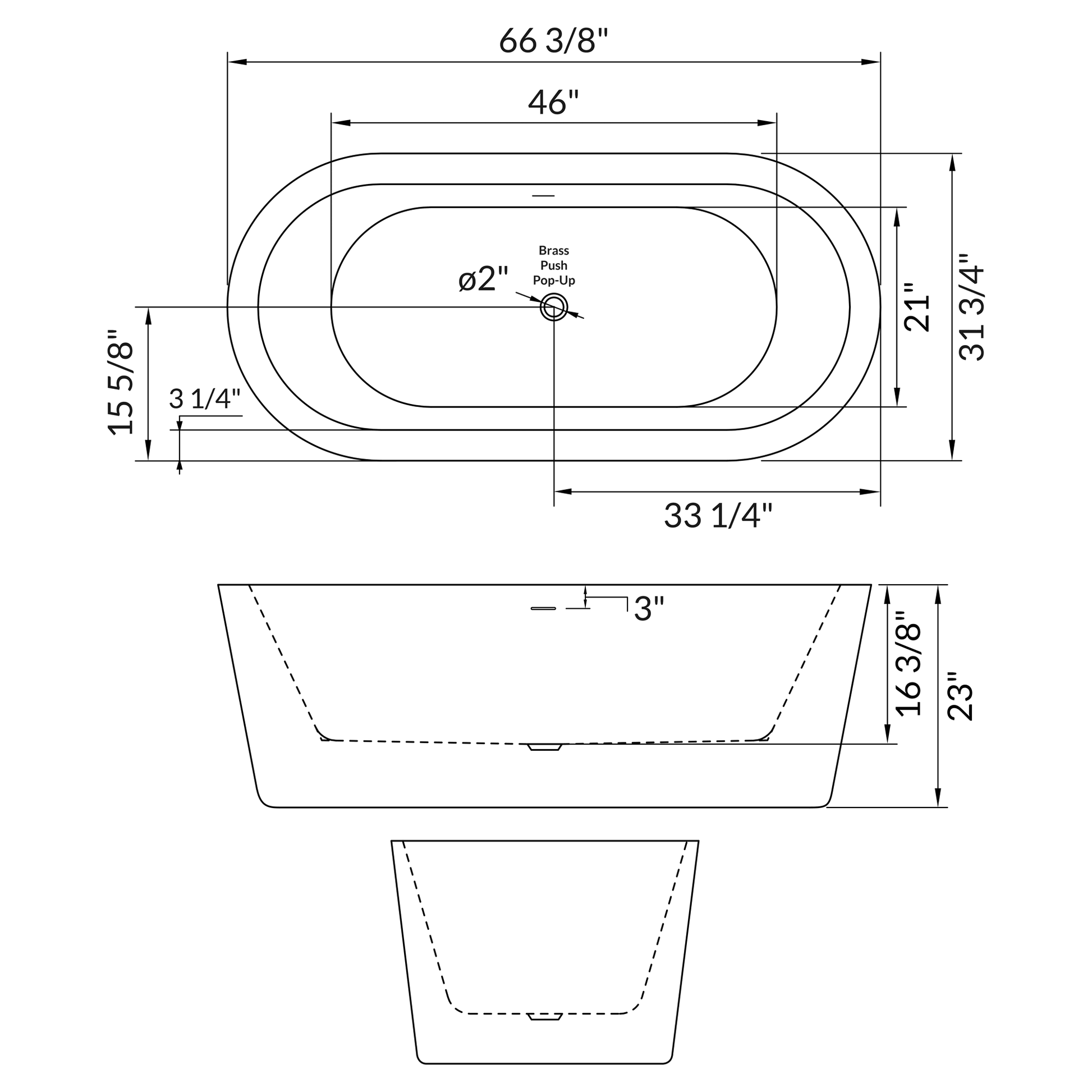 Freestanding Acrylic Bathtub LTF1.