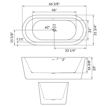 Freestanding Acrylic Bathtub LTF1.