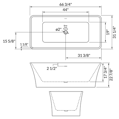 Freestanding Acrylic Bathtub LTF2.