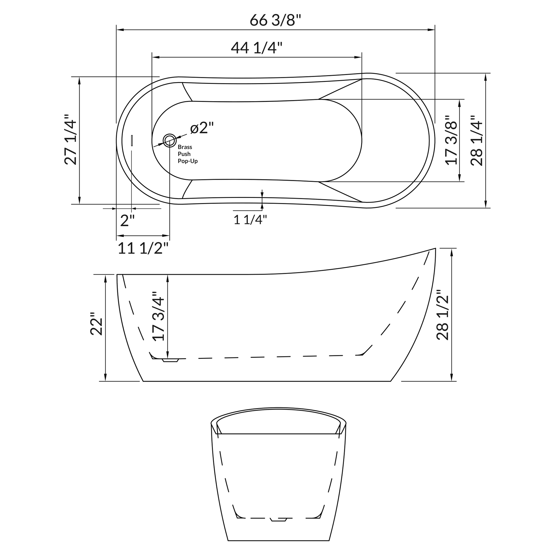 Freestanding Acrylic Bathtub LTF3.