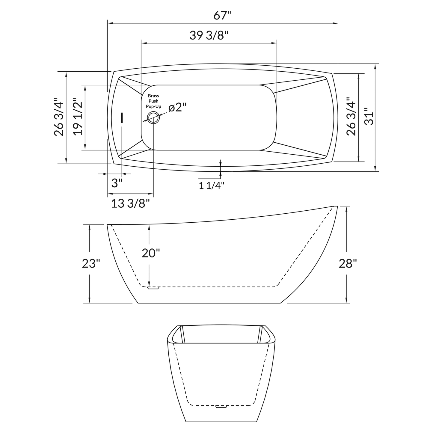 Freestanding Acrylic Bathtub LTF5.