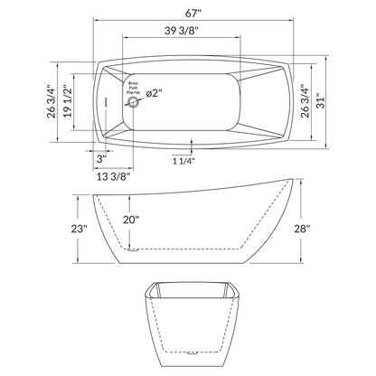 Freestanding Acrylic Bathtub LTF5.