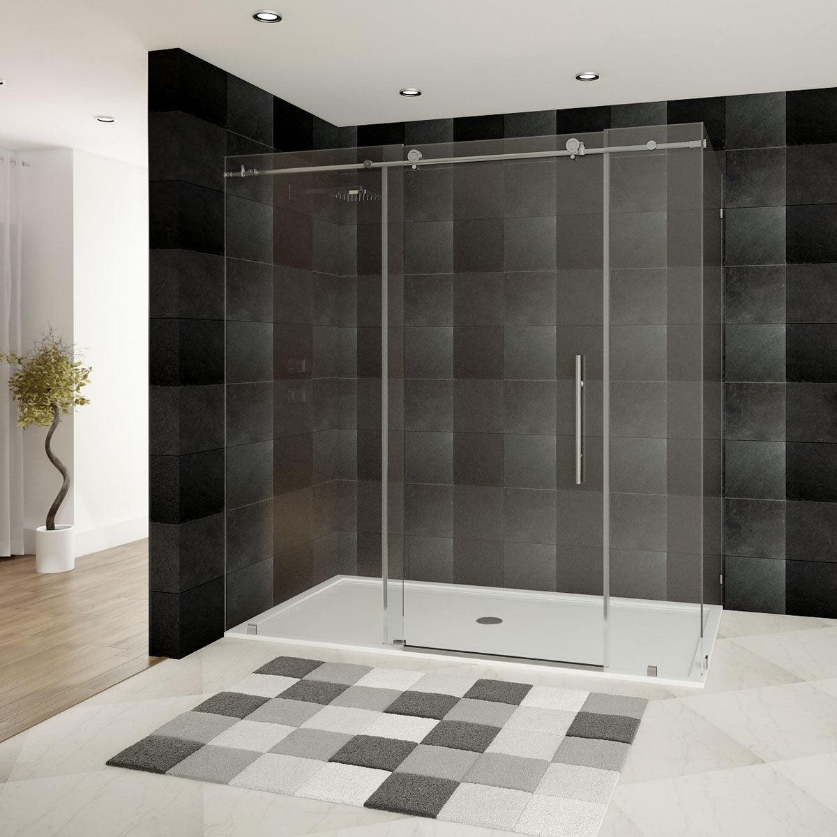 68-72 W x 76 H x 34 1/2 D Sliding Frameless Shower Enclosure ULTRA-C with Clear Glass in Brushed Nickel - Shower Doors