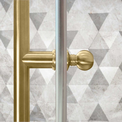 68-72 W x 76 H x 34 1/2 D Sliding Frameless Shower Enclosure ULTRA-C with Clear Glass in Gold - Shower Doors