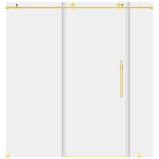 68-72 W x 76 H Sliding Frameless Shower Door ULTRA-C with Clear Glass in Gold - Shower Doors