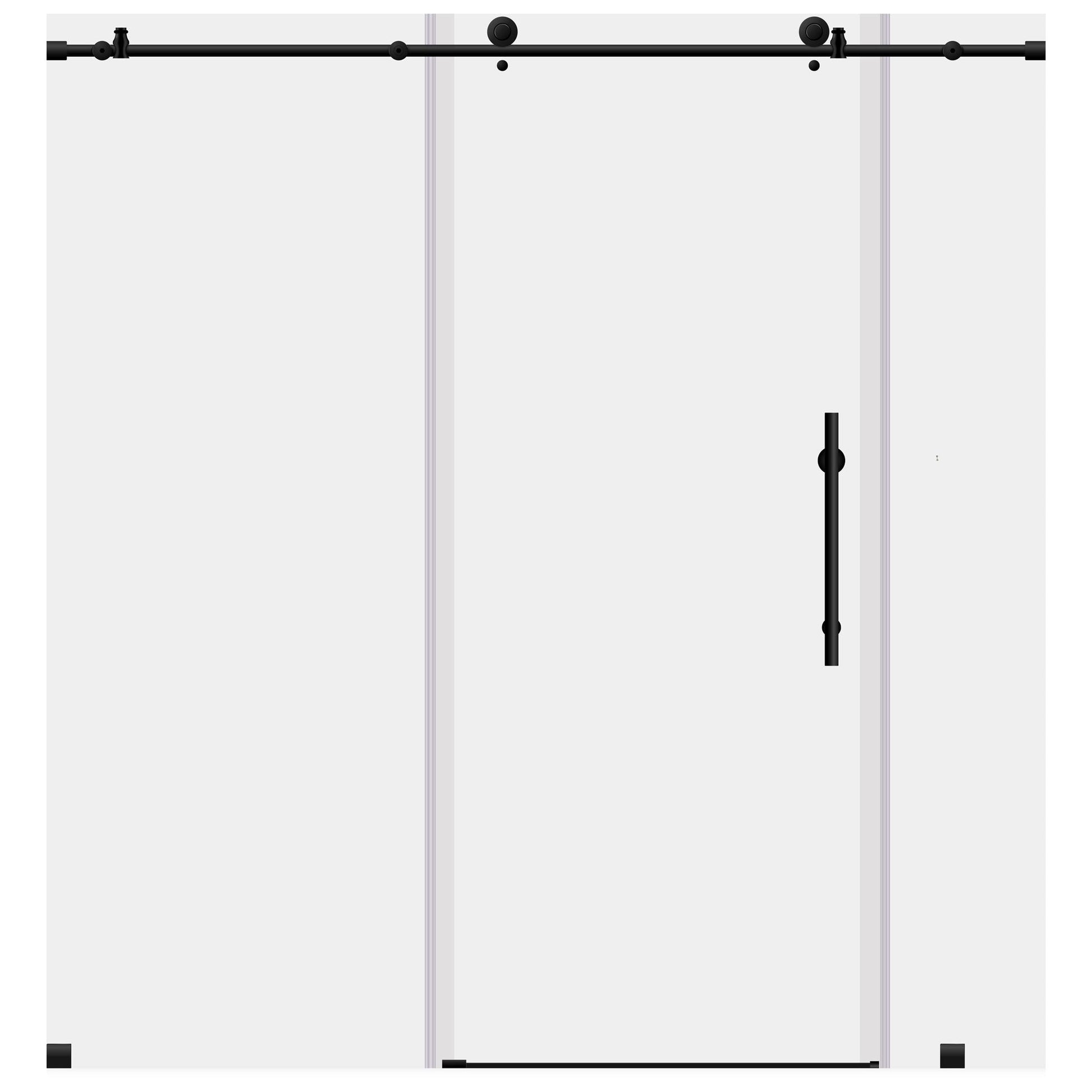 68-72 W x 76 H Sliding Frameless Shower Door ULTRA-C with Clear Glass in Matte Black - Shower Doors