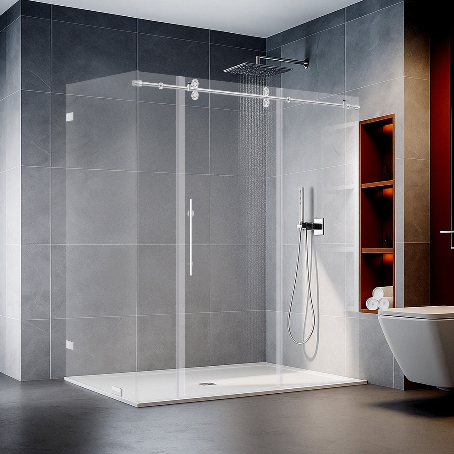 68-72 W x 79 H x 34 1/2 D Sliding Shower Enclosure ULTRA-D Chrome - Shower Doors