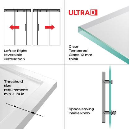 68-72 W x 79 H x 36 D Sliding Shower Enclosure ULTRA-D Brushed Nickel - Shower Doors