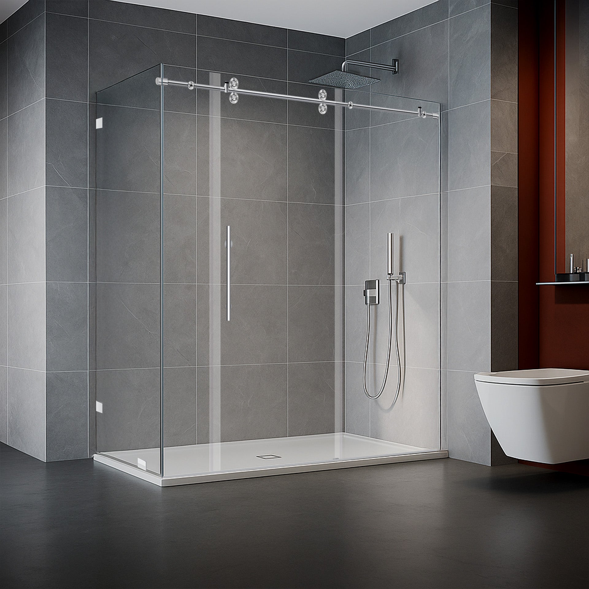 68-72 W x 79 H x 36 D Sliding Shower Enclosure ULTRA-D Chrome - Shower Doors