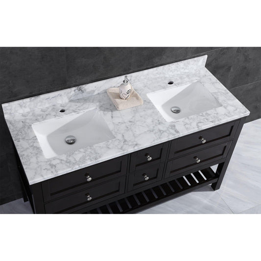 Vanity Cabinet Set Espresso 71"W LV6-72B