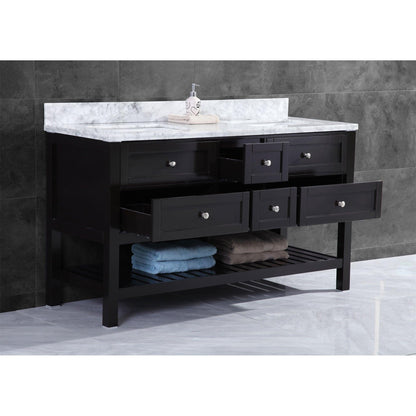 Vanity Cabinet Set Espresso 71"W LV6-72B