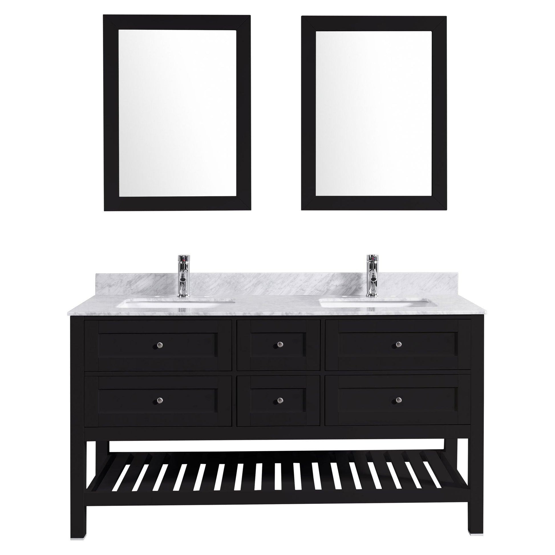 Vanity Cabinet Set Espresso 71"W LV6-72B