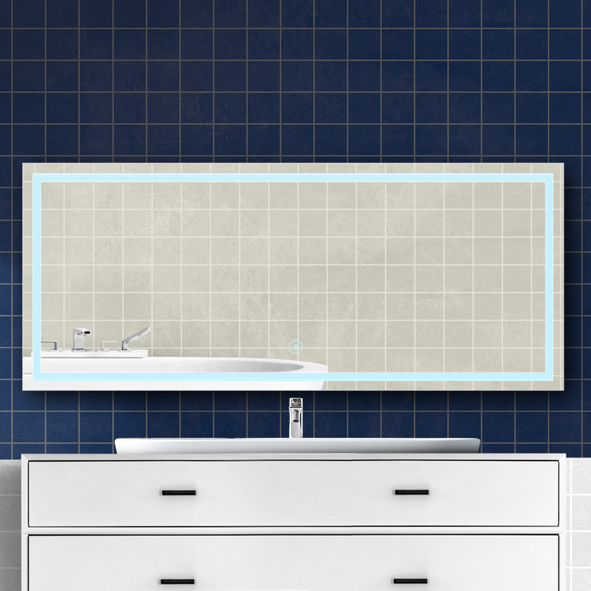 72 W x 30 H Modern Super White Front LED Frameless Mirror - Mirrors