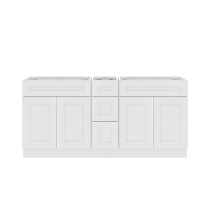 72"W x 21"D x 34.5"H Double Vanity - Alpina White