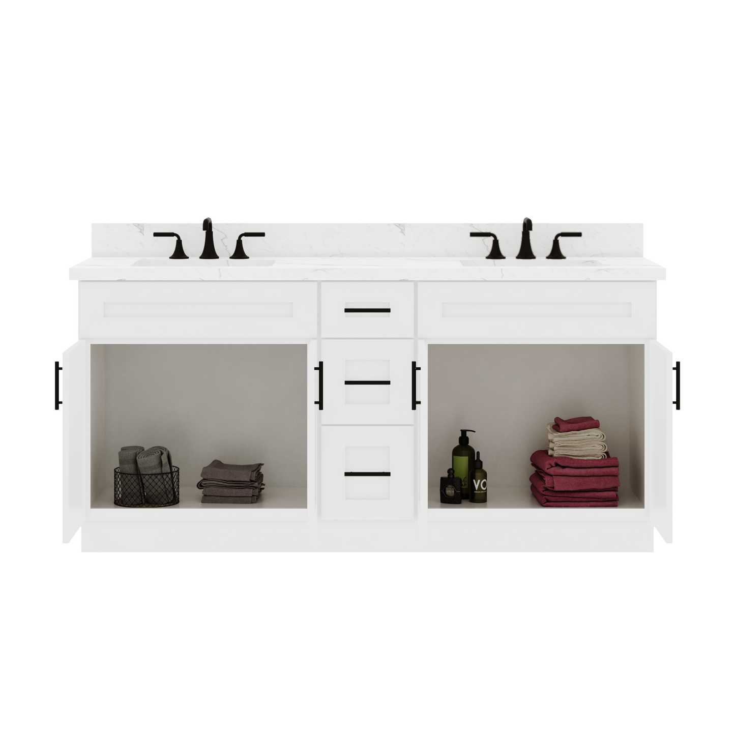 72"W x 21"D x 34.5"H Double Vanity - Alpina White