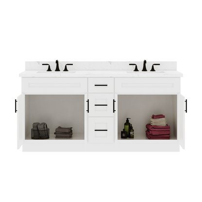 72"W x 21"D x 34.5"H Double Vanity - Alpina White