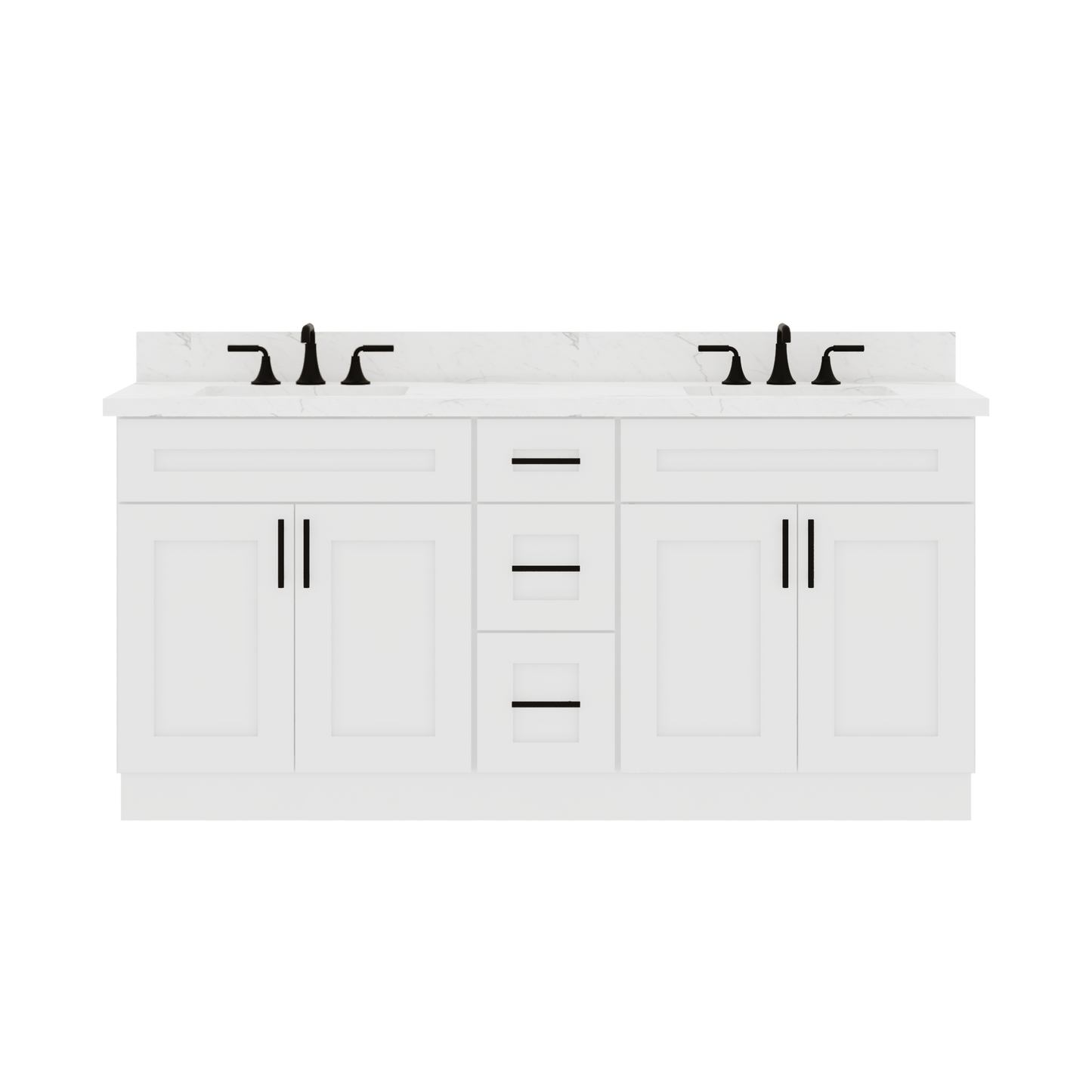 72"W x 21"D x 34.5"H Double Vanity - Alpina White