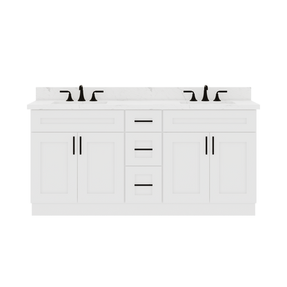 72"W x 21"D x 34.5"H Double Vanity - Alpina White