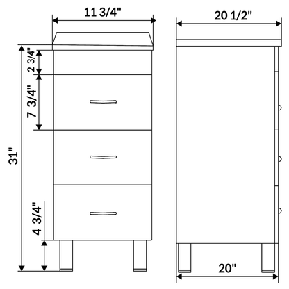 72 White Vanity Set - Two 36 Sink Bases (LV4-C12-72-W)