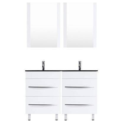 72 White Vanity Set - Two 36 Sink Bases (LV4-C12-72-W)