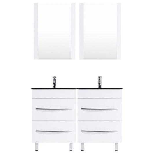 72 White Vanity Set - Two 36 Sink Bases (LV4-C12-72-W)