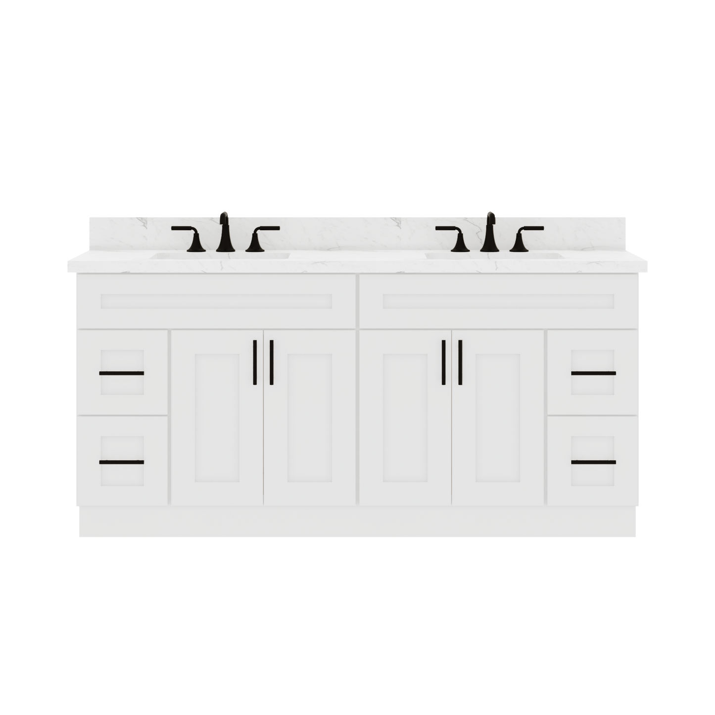 72’’W x 21’’D x 34.5’’H Combo Double Vanity Alpina White Bathroom Vanities