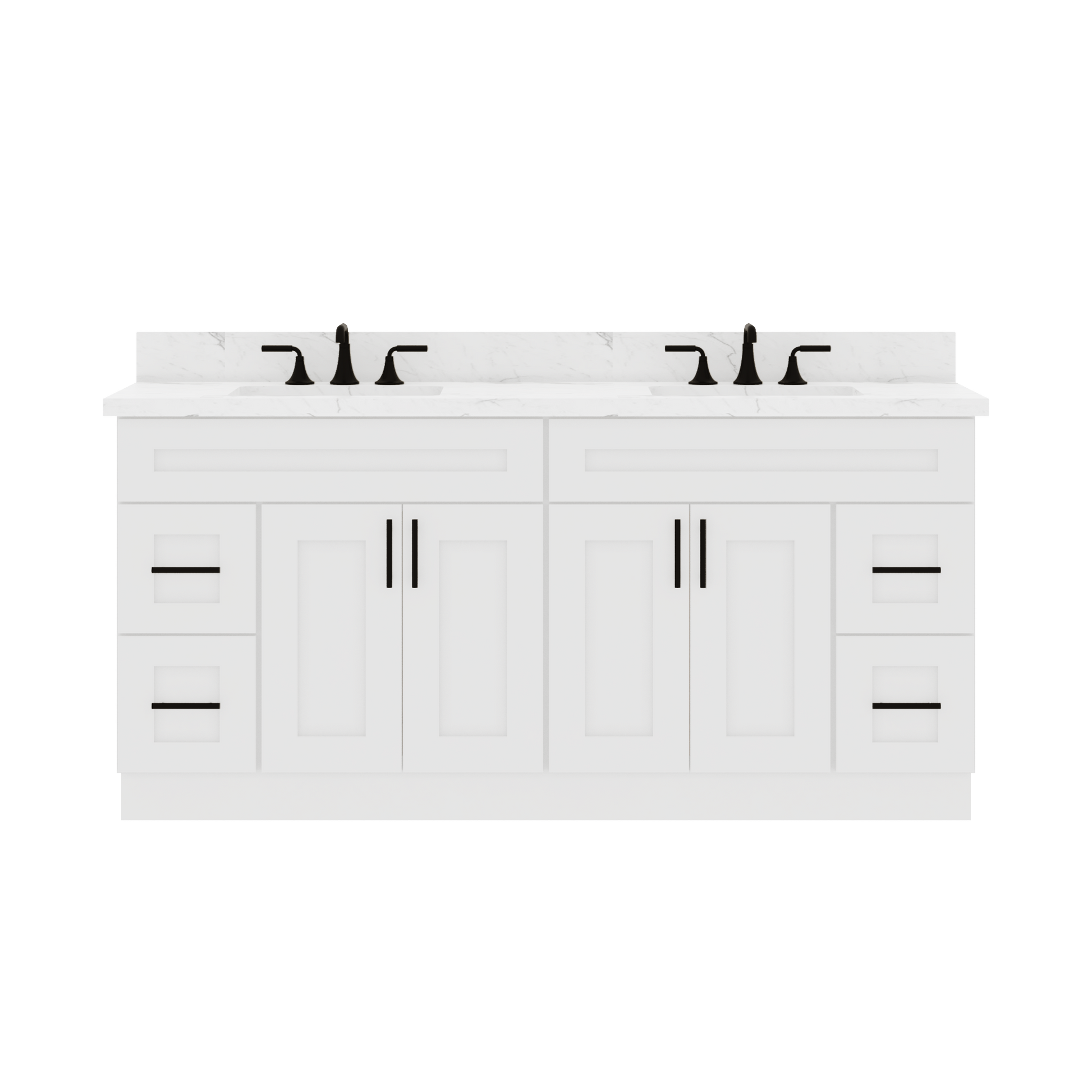 72’’W x 21’’D x 34.5’’H Combo Double Vanity Alpina White Bathroom Vanities